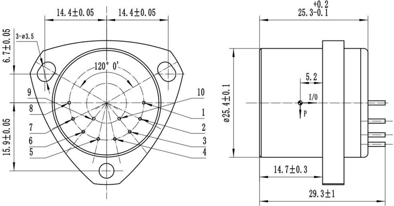 Quartz Flexure Accelerometer Dimensions