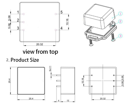 inclination sensors Dimensions