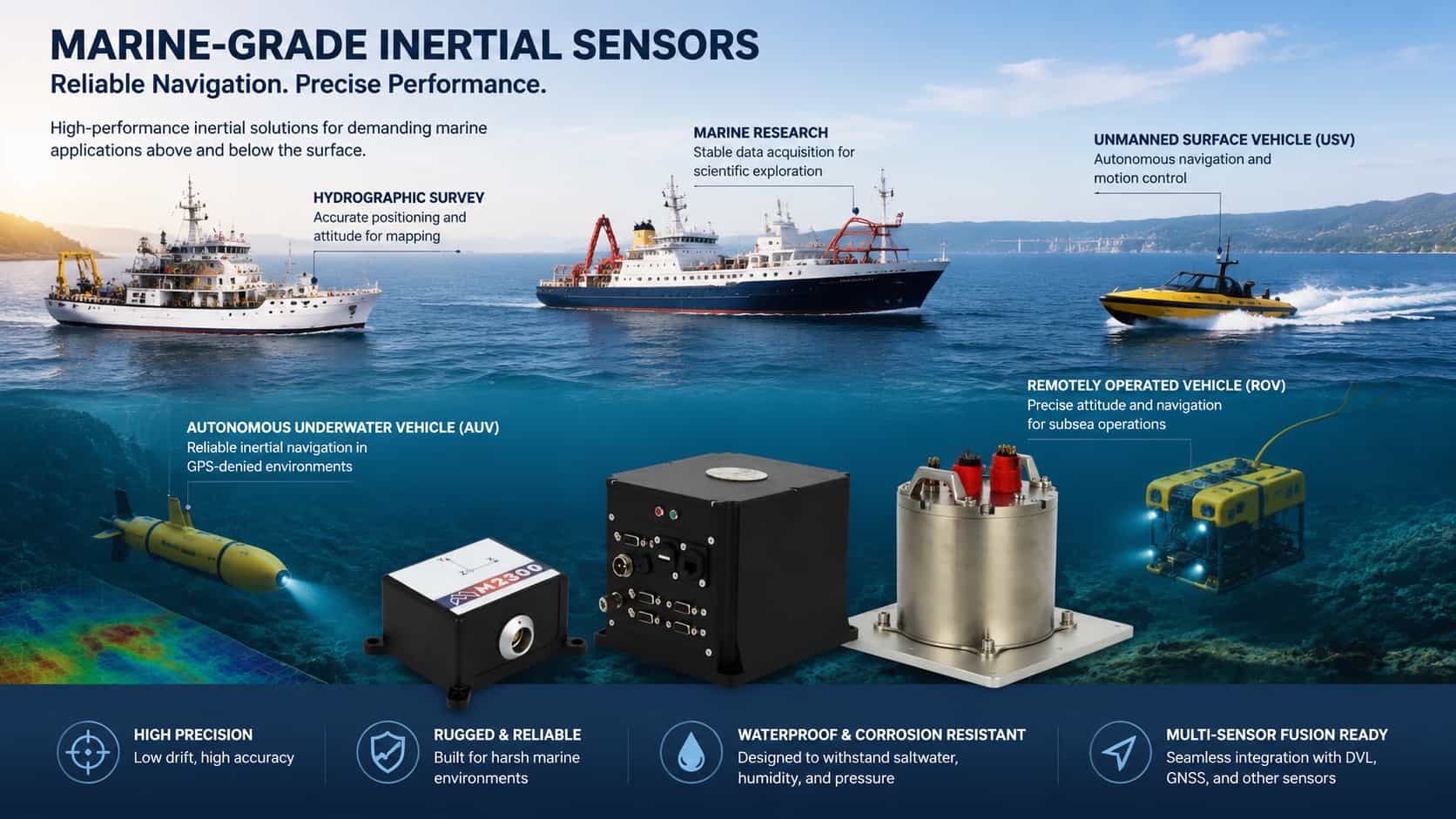 Sensor inercial de grau marítimo